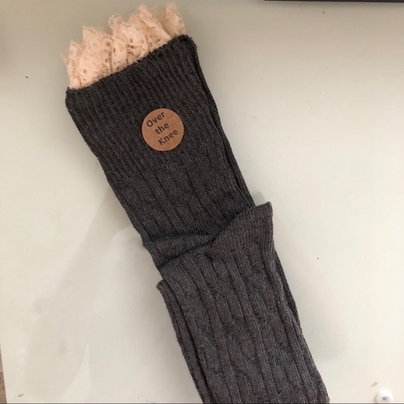 Dark gray over the knee boot sock - Picture 2 of 2